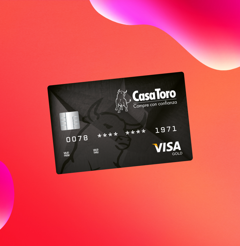 Tarjeta de crédito con el logo de CasaToro
